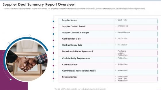 Supplier Deal Summary Report Overview