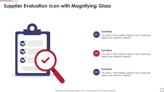 Supplier Evaluation Icon With Magnifying Glass