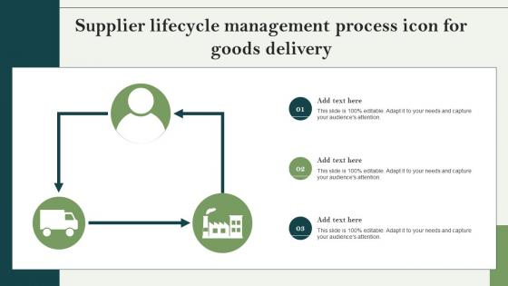 Supplier Lifecycle Management Process Icon For Goods Delivery