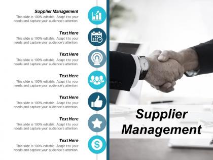 Supplier management ppt powerpoint presentation icon good cpb
