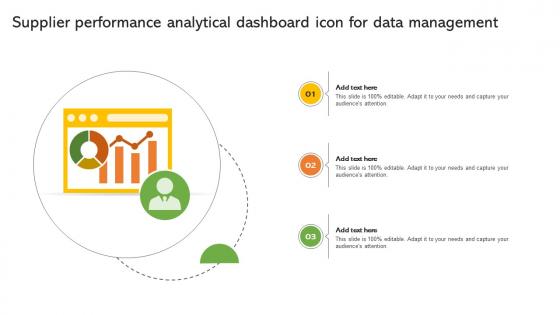 Supplier Performance Analytical Dashboard Icon For Data Management