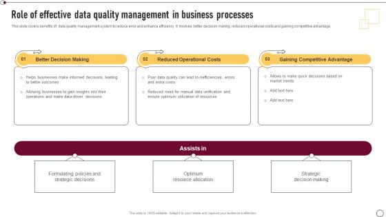 Supplier Quality Management Role Of Effective Data Quality Management In Business Strategy SS V