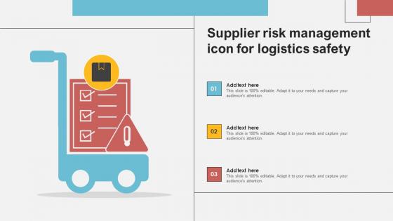 Supplier Risk Management Icon For Logistics Safety