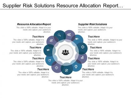 Supplier risk solutions resource allocation report investment services cpb