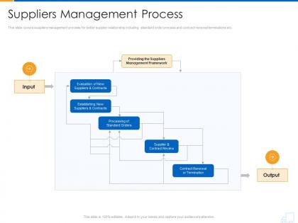 Suppliers management process supplier strategy ppt portfolio samples