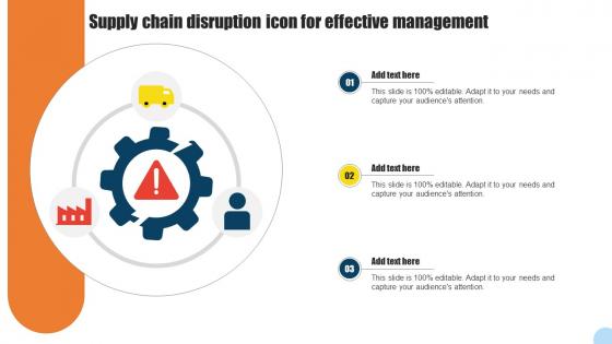 Supply Chain Disruption Icon For Effective Management