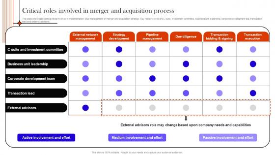 Supply Chain Integration Critical Roles Involved In Merger And Acquisition Process Strategy SS V