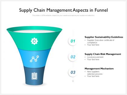 Supply chain management aspects in funnel