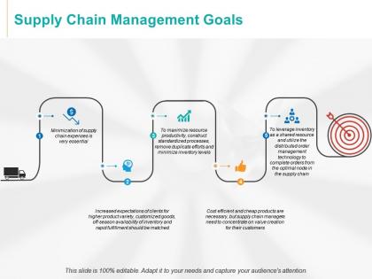 Supply chain management goals arrows growth ppt powerpoint presentation good