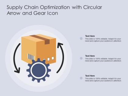 Supply chain optimization with circular arrow and gear icon