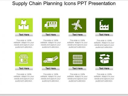 Supply chain planning icons ppt presentation