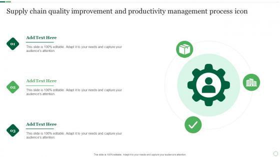 Supply Chain Quality Improvement And Productivity Management Process Icon