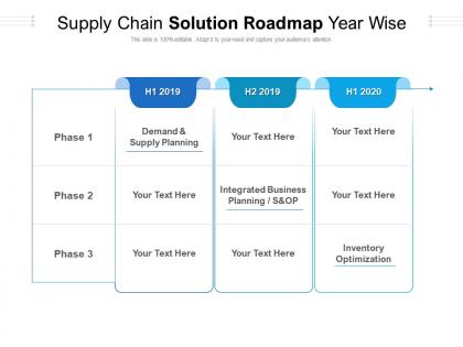 Supply chain solution roadmap year wise