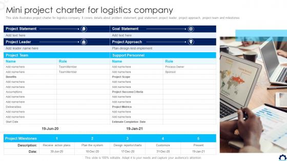 Supply Chain Transformation Toolkit Mini Project Charter For Logistics Company