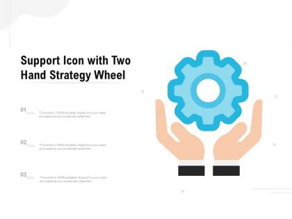 Support icon with two hand strategy wheel