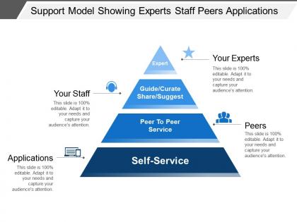 Support model showing experts staff peers applications