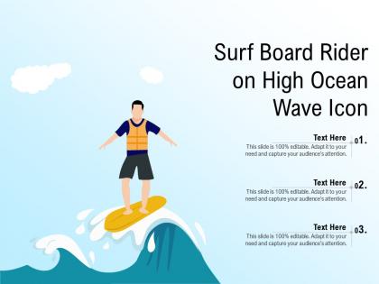 Surf board rider on high ocean wave icon