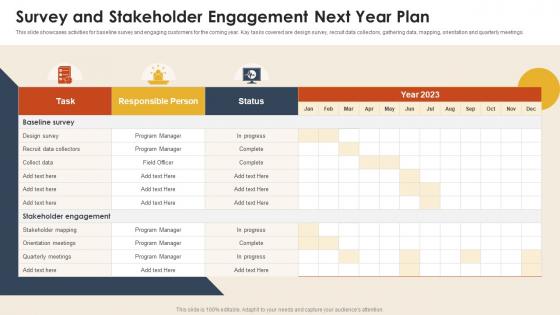 Survey And Stakeholder Engagement Next Year Plan
