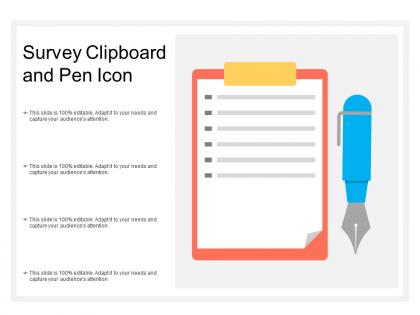 Survey clipboard and pen icon