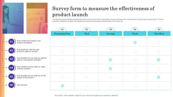 Survey Form To Measure The Effectiveness Of Product Introducing New Product In Food And Beverage