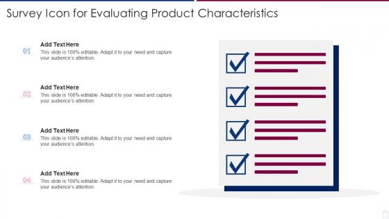 Survey Icon For Evaluating Product Characteristics
