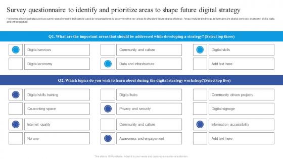 Survey Questionnaire Identify Prioritize Guide To Place Digital At The Heart Of Business Strategy SS V