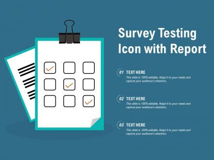 Survey testing icon with report