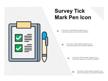Survey tick mark pen icon