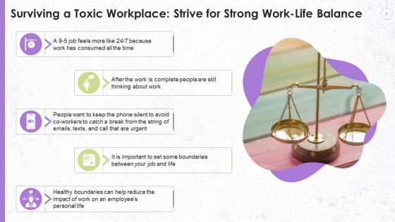 Surviving A Toxic With Strong Work Life Balance Training Ppt