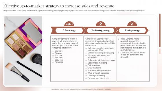 Sustainable Cosmetic Business Plan Effective Go To Market Strategy To Increase Sales And Revenue BP SS