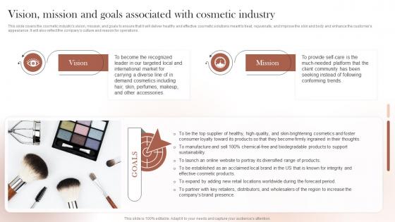 Sustainable Cosmetic Business Plan Vision Mission And Goals Associated With Cosmetic Industry BP SS