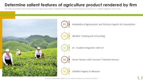 Sustainable Farming Investor Determine Salient Features Of Agriculture Product Rendered By Firm