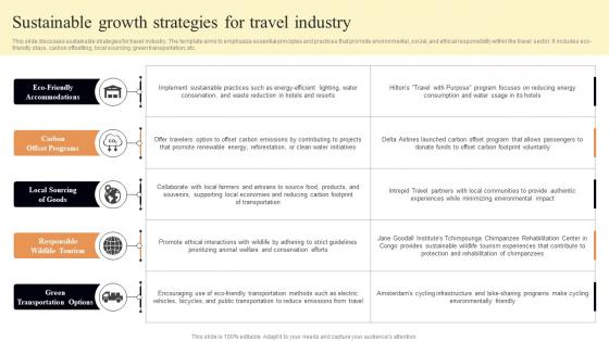 Sustainable Growth Strategies For Travel Industry FIO SS