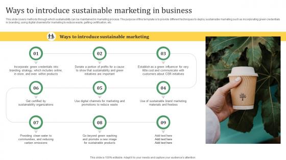 Sustainable Marketing Solutions Ways To Introduce Sustainable Marketing In Business MKT SS V