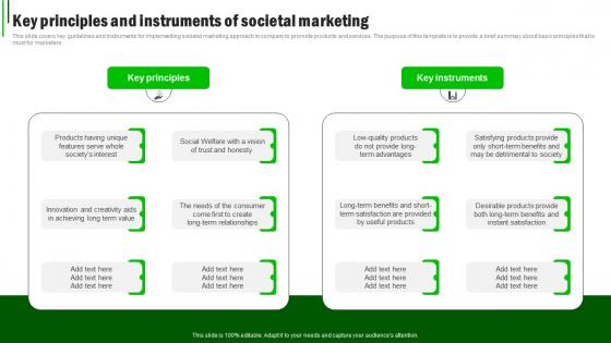 Sustainable Marketing Strategies Key Principles And Instruments Of MKT SS V