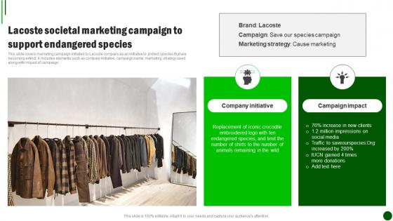Sustainable Marketing Strategies Lacoste Societal Marketing Campaign MKT SS V