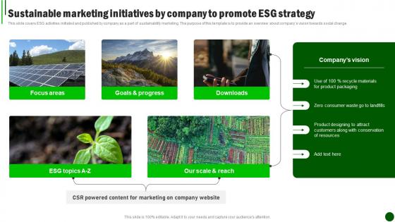Sustainable Marketing Strategies Marketing Initiatives By MKT SS V