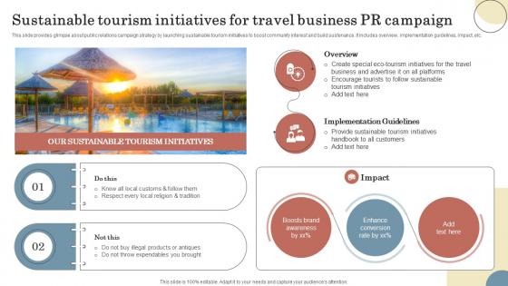 Sustainable Tourism Initiatives For Travel Business Elevating Sales Revenue With New Travel Company Strategy SS V