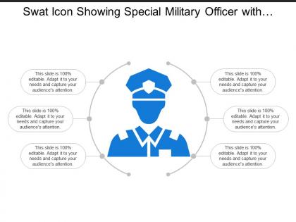 Swat icon showing special military officer with social profile avatar