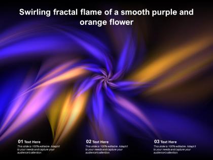 Swirling fractal flame of a smooth purple and orange flower