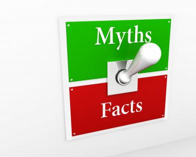 Switch for myth and facts stock photo