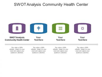 Swot analysis community health center ppt powerpoint presentation visual aids infographic template cpb