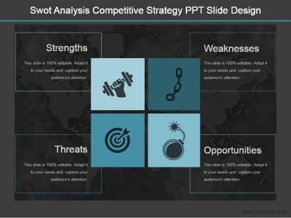 Swot analysis competitive strategy ppt slide design