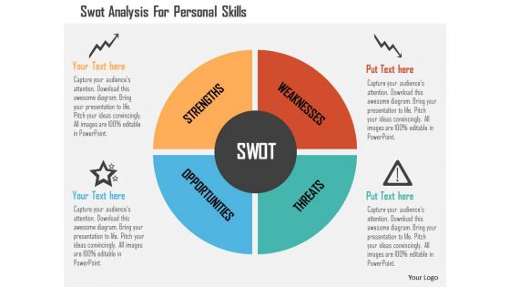 Swot analysis for personal skills flat powerpoint design