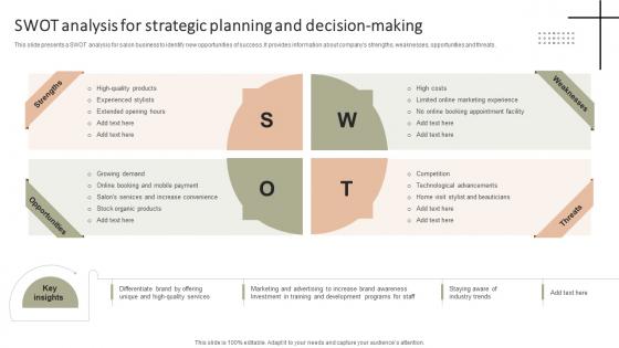 SWOT Analysis For Strategic Planning Improving Client Experience And Sales Strategy SS V