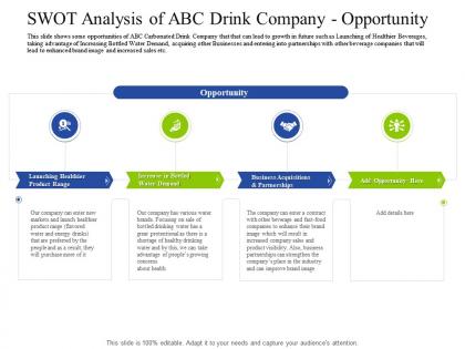 Swot analysis of abc drink company opportunity decrease customers carbonated drink company