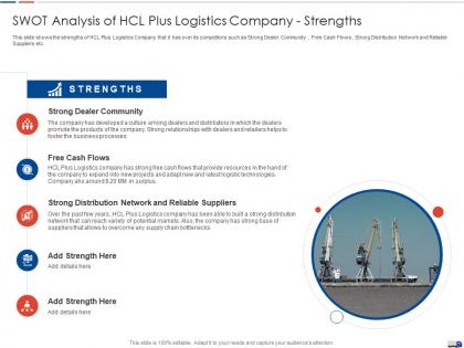 Swot analysis of hcl plus logistics company strengths strategies create good proposition logistic company