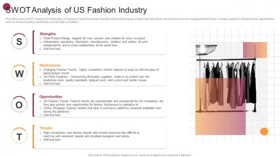 SWOT Analysis Of Us Fashion Industry New Market Expansion Plan For Fashion Brand