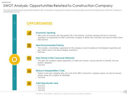 Swot analysis opportunities related to construction company strategies reduce construction defects claim