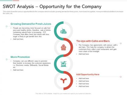 Swot analysis opportunity for the company strategies win customer trust ppt slides
